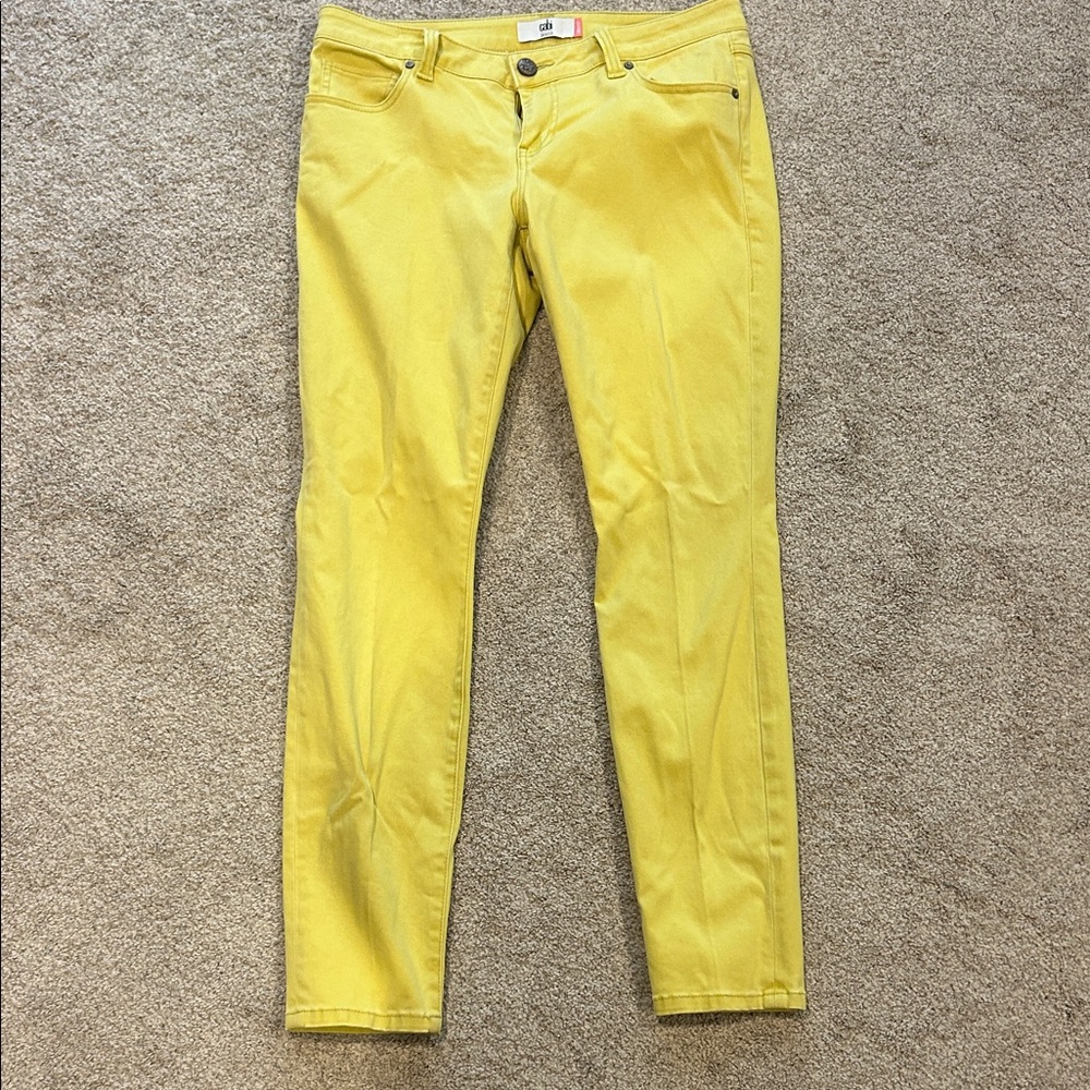 CAbi Citron Yellow Skinny Pants #5084